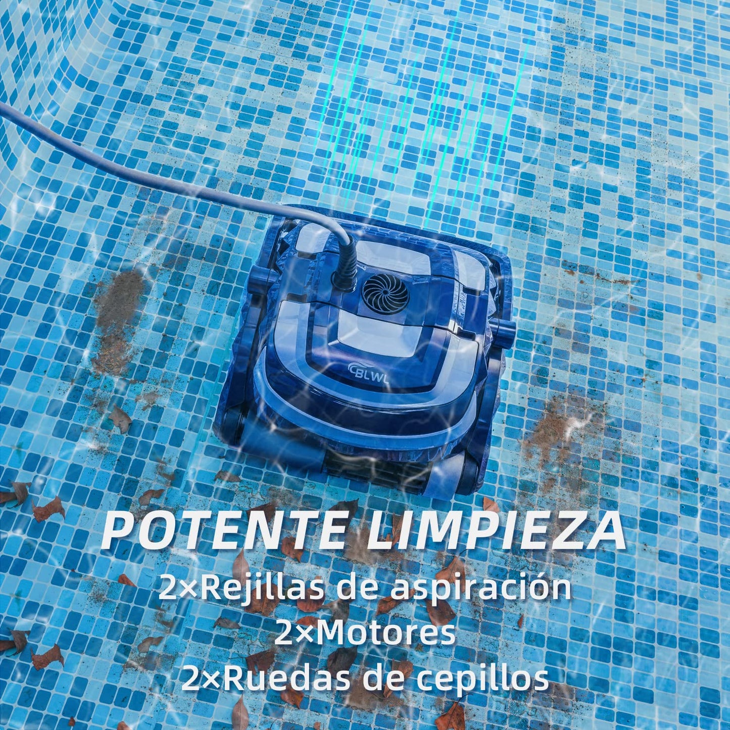 Limpiafondos Eléctrico Blue Whale XT0010 (BLWL XT0010) - Robot Aspirador de Piscina Automático y Eficiente